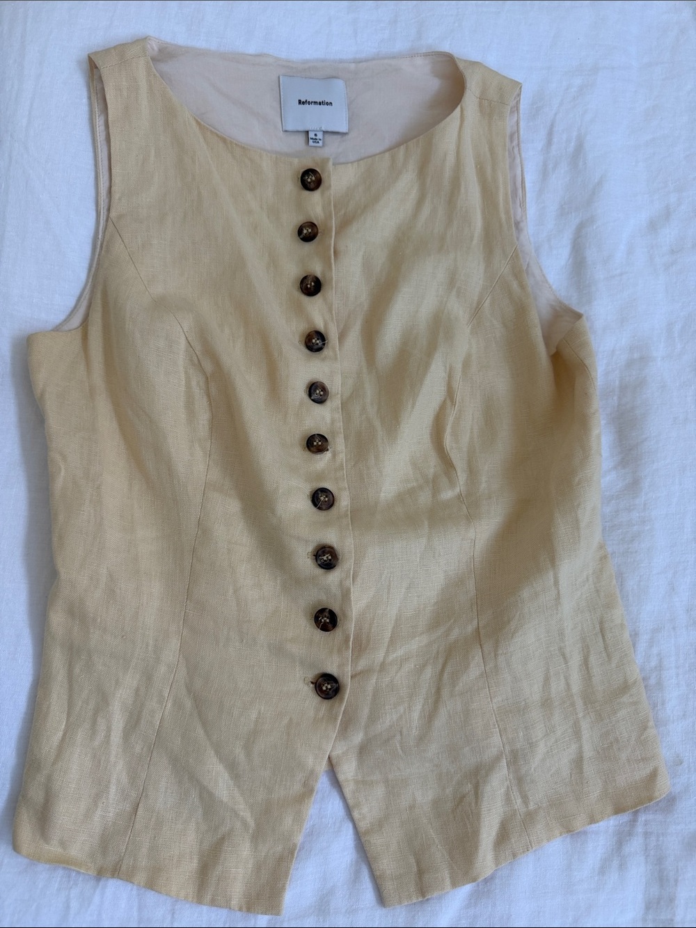 Reformation Lina Linen Set in Yellow - sold out! - Picture 3 of 5